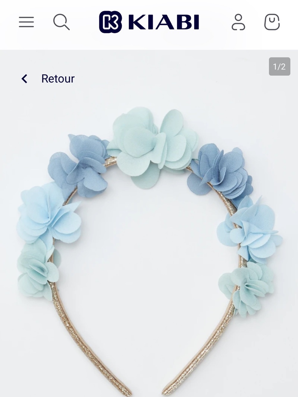 KIABI Girls' Pastel Flower Headband - Blue & Mint